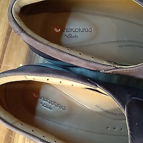 Clarks Unstructured 10 plum color slide on comfort shoes - Picture 7 of 8